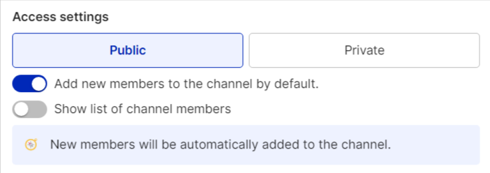 automatic adition of members to a channel